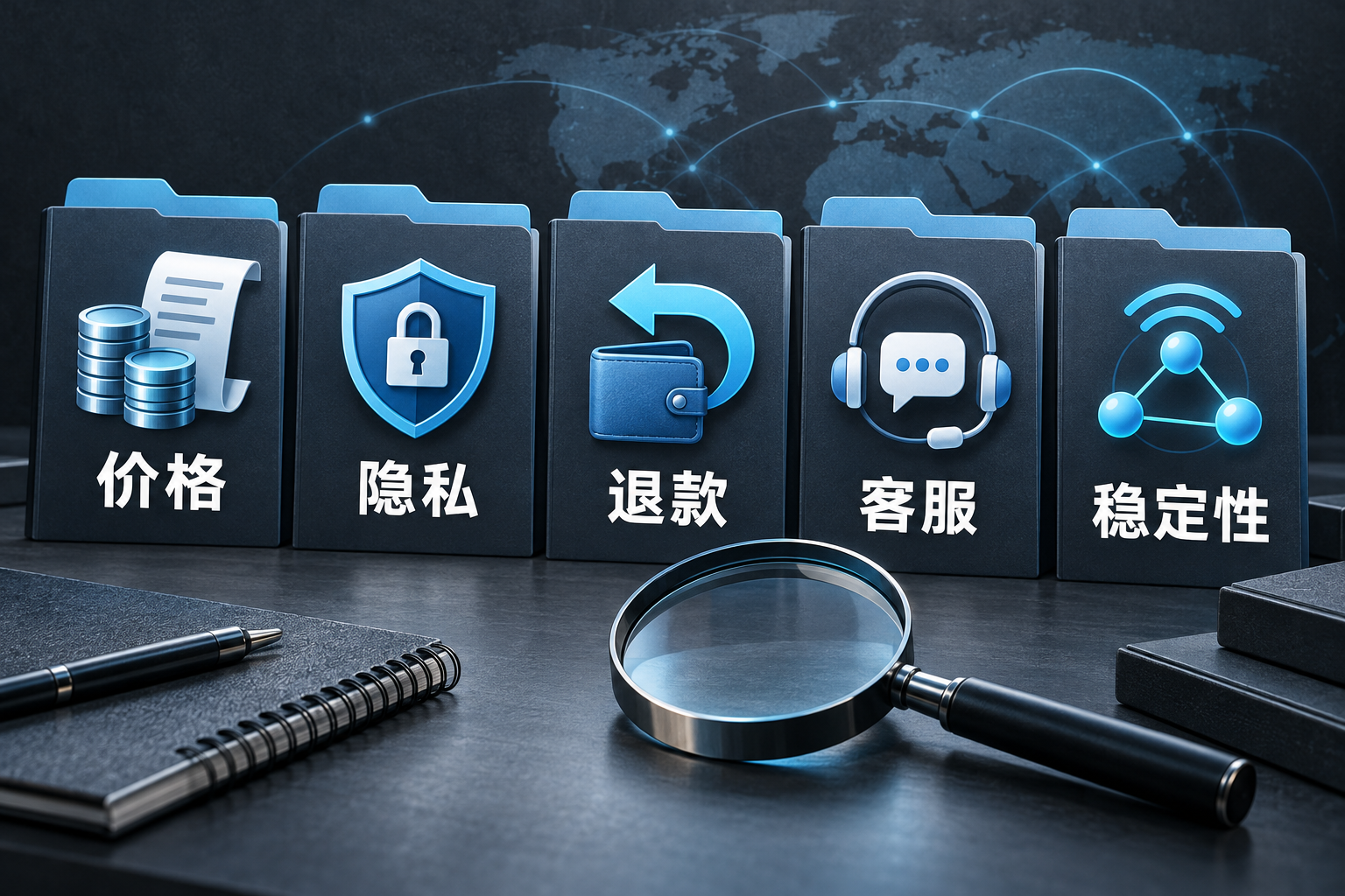 网络代理服务评估的五项指标:价格、隐私、退款、客服和稳定性